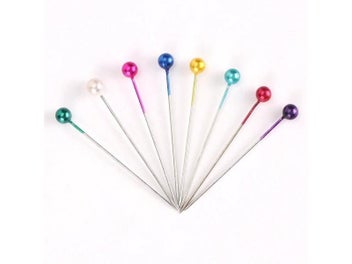 Listing 5 of 9 for 480Pcs Sewing Pins Straight Pins Head Pins Colorful White Round Pearl Head