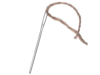 Listing 7 of 9 for 9 Pieces Silver Large-eye Blunt Needles Steel Yarn Knitting Needles Sewing