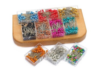 Listing 8 of 10 for Hot Sale 100Pcs Sewing Pins 38mm Pearl Ball Head Push Pins Straight Quilting