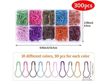 Listing 8 of 10 for 100Pcs Safety Bulb Pins Clothing Tag Calabash Crochet Stitch Markers Metal