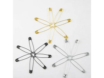 Listing 4 of 10 for 100Pcs Safety Pins DIY Sewing Tools Accessory Silver Metal Needles Large Safety