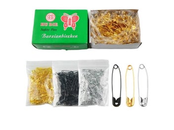 Listing 6 of 10 for 100Pcs Safety Pins DIY Sewing Tools Accessory Silver Metal Needles Large Safety