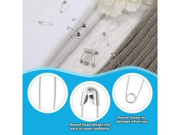 Listing 4 of 9 for 260Pcs Safety Pins Assorted Size Large Safety Pins And Small Safety Pins For