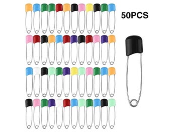 Listing 3 of 10 for 50Pcs 4/5.5cm Pins Plastic Head Cloth Diaper Pins Buckles Sewing Baby Safety