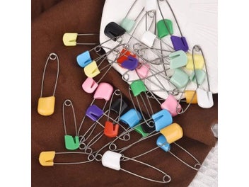Listing 4 of 10 for 50Pcs 4/5.5cm Pins Plastic Head Cloth Diaper Pins Buckles Sewing Baby Safety