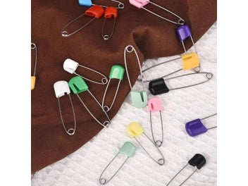 Listing 7 of 10 for 50Pcs 4/5.5cm Pins Plastic Head Cloth Diaper Pins Buckles Sewing Baby Safety