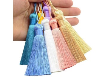 Listing 3 of 16 for 2/5/10Pcs 16cm Chunky Tassels Soft Elegant Handmade Silky Floss Tassels With