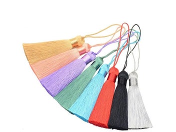 Listing 6 of 16 for 2/5/10Pcs 16cm Chunky Tassels Soft Elegant Handmade Silky Floss Tassels With
