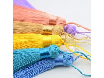 Listing 7 of 16 for 2/5/10Pcs 16cm Chunky Tassels Soft Elegant Handmade Silky Floss Tassels With
