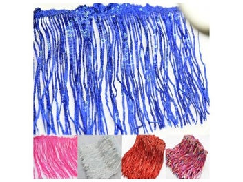 Listing 4 of 10 for 1 Yard Sequins Tassel Fringe For Sewing In Clothes Decorative Trimmings 17cm
