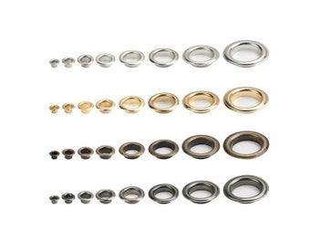 Listing 6 of 12 for 3-10mm 100Sets Metal Eyelet Grommet Round Rings For DIY Leather Craft Bags