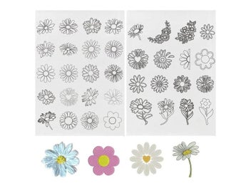 Listing 4 of 10 for Hand Embroidery Pattern Stick Transfer Patch Paper For Clothes Backing DIY