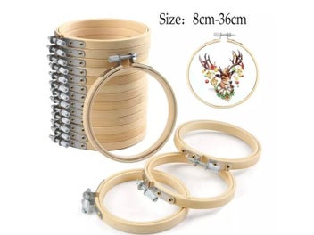 Listing 3 of 10 for 1pcs Embroidery Cross-Stitch Wooden Frame Hoop Circle