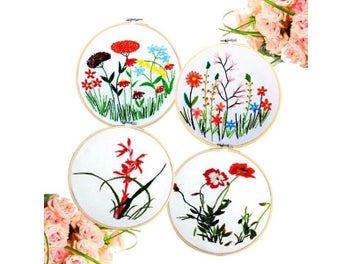 Listing 4 of 9 for 5pcs 13-30cm Wooden Embroidery Hoop Rings For DIY Cross Stitch