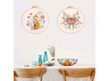 Listing 6 of 12 for Embroidery Kit Butterfly Printed Pattern Flower Cross Stitch Set Handmade