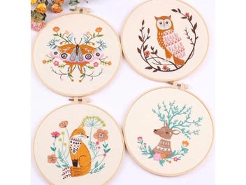 Listing 7 of 12 for Embroidery Kit Butterfly Printed Pattern Flower Cross Stitch Set Handmade
