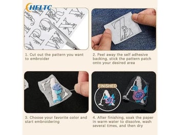 Listing 7 of 10 for 2/4pc Water Soluble Stabilizer Embroidery Stick Tear Away Embroidery Paper