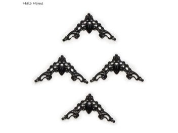 Listing 1 of 6 for 25 Piece Plating Black Carved Book Scrapbooking Decorative Collar Corner Albums