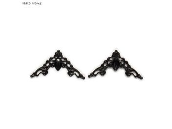 Listing 3 of 6 for 25 Piece Plating Black Carved Book Scrapbooking Decorative Collar Corner Albums