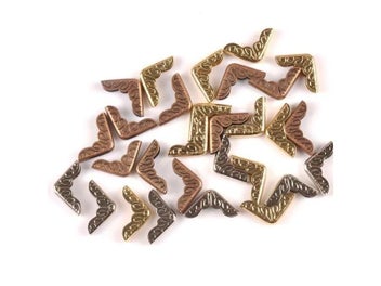 Listing 4 of 10 for 50Pcs Mixed Flower Lace Book Corner Diy Metal Albums Menus Folders Photo