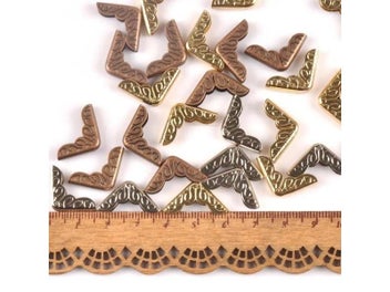 Listing 5 of 10 for 50Pcs Mixed Flower Lace Book Corner Diy Metal Albums Menus Folders Photo