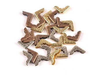 Listing 6 of 10 for 50Pcs Mixed Flower Lace Book Corner Diy Metal Albums Menus Folders Photo