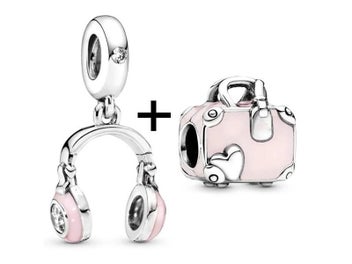 Listing 5 of 10 for 2Pcs Silver 45 Styles Pink Beads Pendant For DIY Jewelry