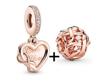 Listing 7 of 10 for 2Pcs Silver 45 Styles Pink Beads Pendant For DIY Jewelry