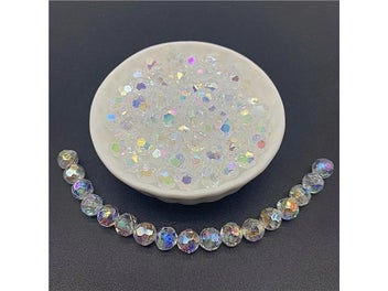 Listing 3 of 6 for 5mm 6mm 8mm 10mm Acrylic Beads ABS Transparent Faceted Beads Oval Shape Spaced