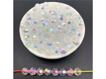 Listing 4 of 6 for 5mm 6mm 8mm 10mm Acrylic Beads ABS Transparent Faceted Beads Oval Shape Spaced