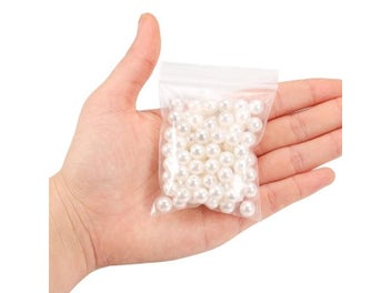 Listing 5 of 10 for 10-1000pcs/lot 3-20mm Straight Holes Acrylic Imitation Pearl Beige Bracelet