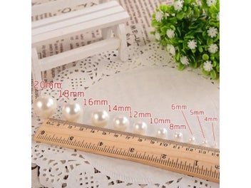 Listing 8 of 10 for 10-1000pcs/lot 3-20mm Straight Holes Acrylic Imitation Pearl Beige Bracelet