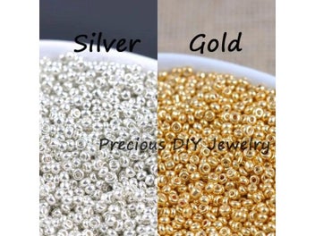 Listing 3 of 10 for 2mm 3mm 4mm Gold Silver Crystal Glass Spacer Beads Czech Seed Beads BLUV03X