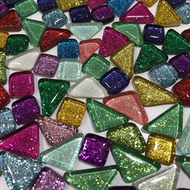 Listing 2 of 6 for 120g 70pcs Colorful Glitter Shiny Craft Material Glass Mosaic Tiles Bulk CHK29M