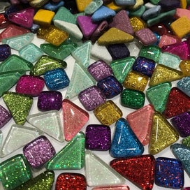 Listing 4 of 6 for 120g 70pcs Colorful Glitter Shiny Craft Material Glass Mosaic Tiles Bulk CHK29M