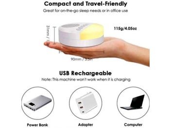 Listing 7 of 9 for 2 In 1 White Noise Machine Nature Soothing Sounds Therapy For Baby Adult