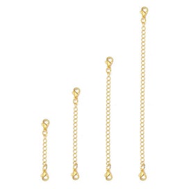 Listing 1 of 3 for Plated Brass Extension Chain with Lobster Clasp for DIY Jewelry Making Br CHK29M