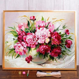 Listing 5 of 5 for Flowers Rose Tuilp Poppy Pre-Printed Cross Stitch Full Kit Embroidery Sew CHK29M