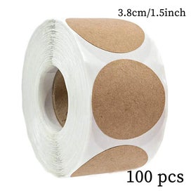 Listing 4 of 5 for Kraft Paper Stickers Round Blank Labels For Handmade Gift Tag Paper DIY E CHK29M