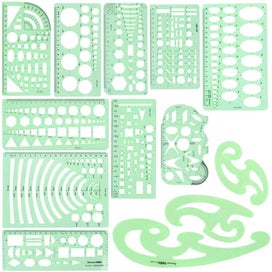 Listing 4 of 5 for Architectural Templates Landscaping Architecture Drafting Ruler Shapes Dr CHK29M