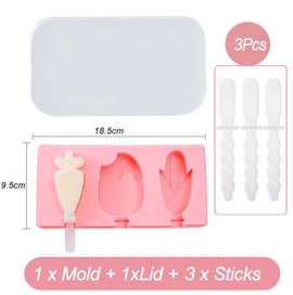 Listing 3 of 3 for Silicone Ice Cream Mold DIY Cartoon Animal Fruit Popsicle Mould With Lid CHK29M