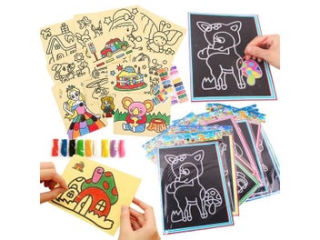 Listing 3 of 10 for 20Pcs/10Pcs Magic Scratch Art Doodle Pad Sand Painting Cards Early Educational