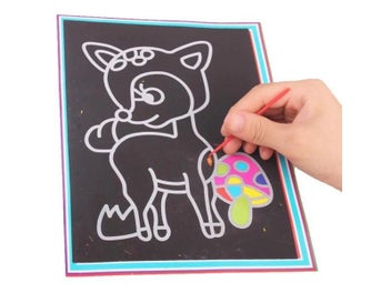 Listing 6 of 10 for 20Pcs/10Pcs Magic Scratch Art Doodle Pad Sand Painting Cards Early Educational