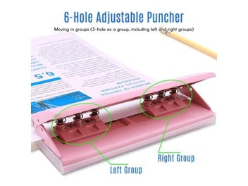 Listing 4 of 10 for Adjustable 6-Hole Desktop Puncher With 6 Sheet Capacity For A4 A5 A6 B7 Dairy