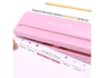 Listing 6 of 10 for Adjustable 6-Hole Desktop Puncher With 6 Sheet Capacity For A4 A5 A6 B7 Dairy