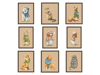 Listing 3 of 10 for White Bear Cross Stitch Kit Cute Animal18ct 14ct 11ct Flaxen Linen Fabric Cloth