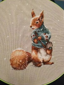 Listing 8 of 10 for White Bear Cross Stitch Kit Cute Animal18ct 14ct 11ct Flaxen Linen Fabric Cloth