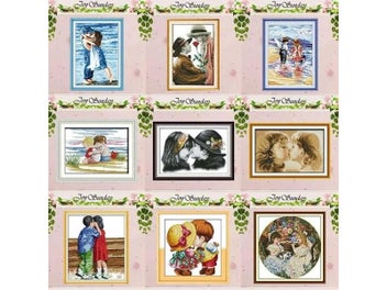 Listing 3 of 10 for Lovers Innocence Girl Boy Patterns Counted Cross Stitch Set 11CT 14CT 16CT