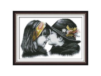 Listing 6 of 10 for Lovers Innocence Girl Boy Patterns Counted Cross Stitch Set 11CT 14CT 16CT