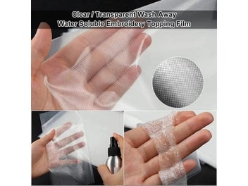 Listing 3 of 10 for PVA Water Soluble Film Embroidery Stabilizer DIY Embroidery Supplies